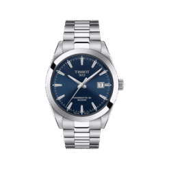 TISSOT GENTLEMAN POWERMATIC 80 SILICIUM ANALOG STAINLESS STEEL WATCH (BLUE DIAL)